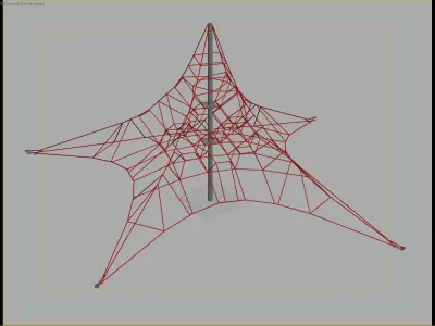 Pyramid Rope Climbing Structure for Playgrounds 3D model