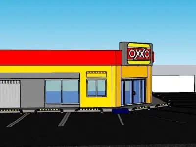 STORE OXXO FROM MEXICO 3D model