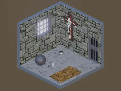 3D Dungeon room in castle 3D model