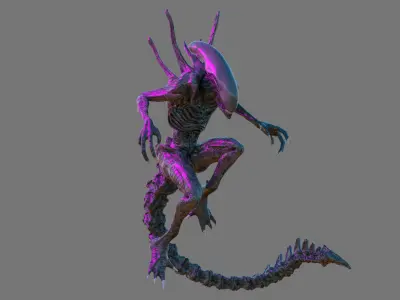 Alien Xenomorph 3D Production Model Rigged  3D model