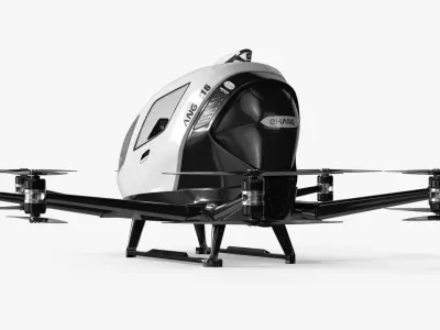  Qiang 217 Passenger Multirotor Aircraft Static White Rigged for Maya 