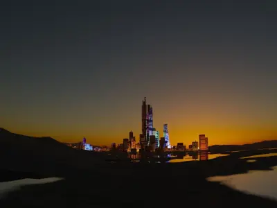 scifi city Low-poly 3D model