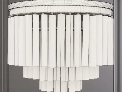 RH 1920S ODEON CLEAR GLASS FRINGE 3-TIER FLUSHMOUNT Nickel 3D model