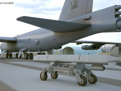  Cruise Missile with Transport Cart Gray 