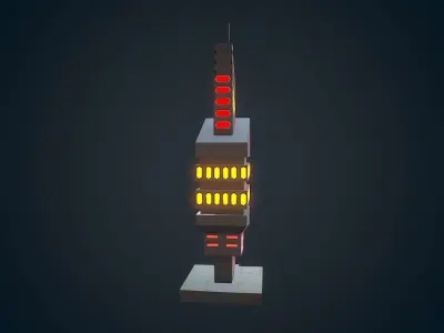 Sci-fi Building - 02 Low-poly 3D model