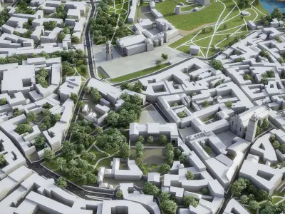 Vilnius - 3D City Model Low-poly 3D model