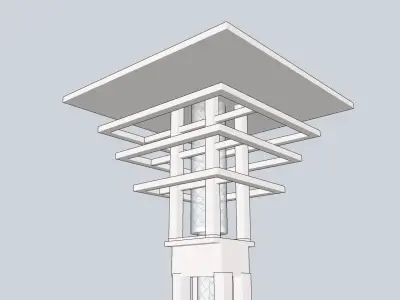 Street pole lights sketchup model 3D model