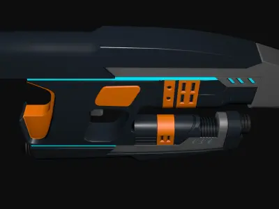 Sci Fi Gun 3D model 4