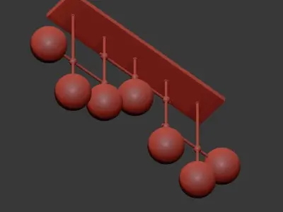 Linear set of balls 3D model