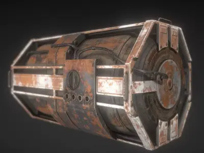 Futuristic Backup Generator Rusty Version - 8K PBR Low-poly 3D model