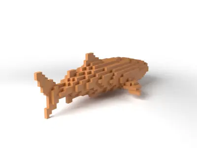 Whaleshark Minecraft Voxel Low-poly 3D model