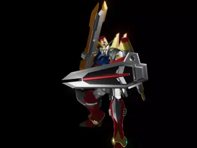 TheMechaNoid 6 gundam holding sword 3D model