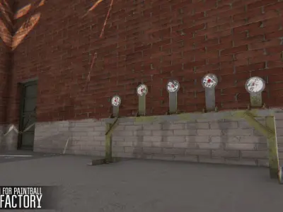 Polygon for paintball - old factory Low-poly 3D model