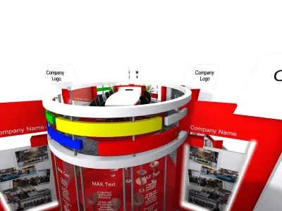 EXHIBITION PAVILION BOOTH 18M x 12M Low-poly 3D model