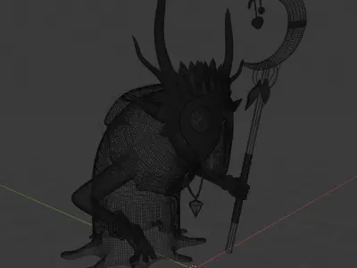 Shaman demon holding staff Free 3D model