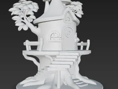 Fairytale Fantasy Treehouse 3D Model 3D print model
