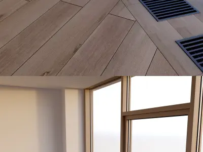 Panoramic glazing Stained glass 4 Low-poly 3D model