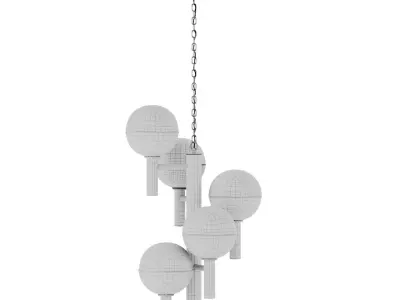 5-light Chandelier Low-poly 3D model