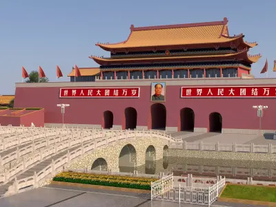 Tiananmen Square in Beijing Low-poly 3D model
