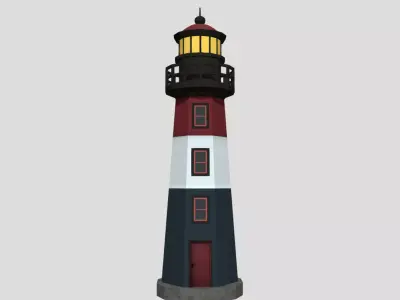 Lighthouse - Low-poly PBR Model Low-poly 3D model