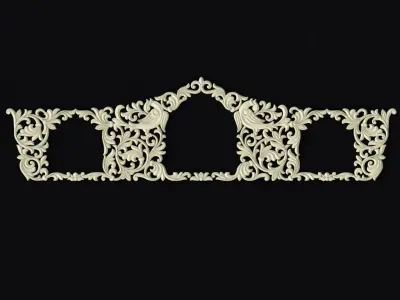 Central decor ornament for furniture 3D model