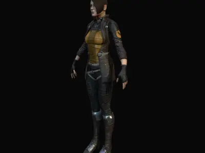 Sci-Fi Girl Low-poly 3D model get