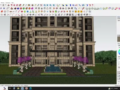 Modern Urban Apartments sketchup model Free 3D model