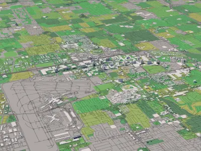 Las Vegas Nevada 40x40km 3D City Map 3D model