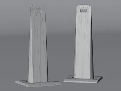 Vertical Panel PBR Game-Ready Low-poly 3D model