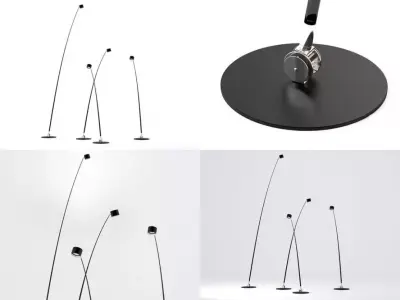 Sampei floor lamp with different angles 3D model