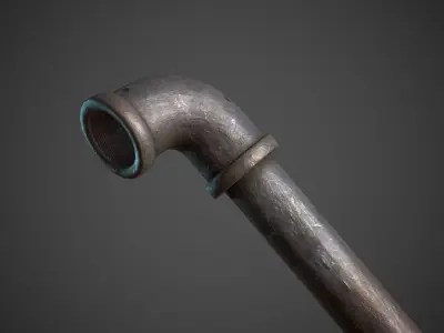 Iron Pipe weapon Low-poly 3D model