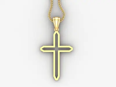 High Cross Pendant Light Gold 18K 4CP047 3D print model