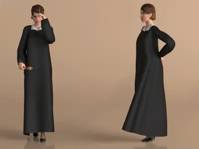  Female Judge Holding Gavel Rigged for Maya 