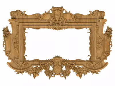 Carved picture frame STL 3D model 148