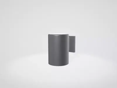 Solar lamp  wall lamp  aluminum housing lights up Low-poly 3D model