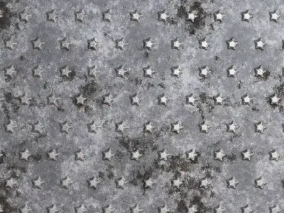 Star Rusty Metal Plate PBR Seamless Texture
