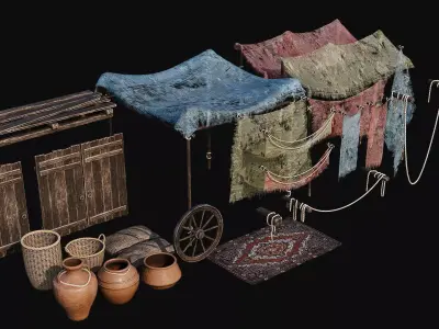 ARABIC 01 with INTERIORS 4K TEXTURES Low-poly 3D model