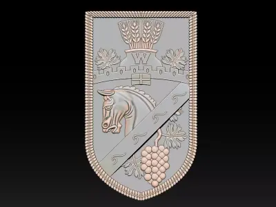 Heraldic Shield Crest CNC Relief 3D Model 3D print model