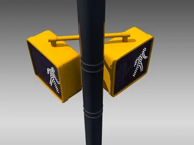 Intersection Pedestrian Walk Signal 3D model