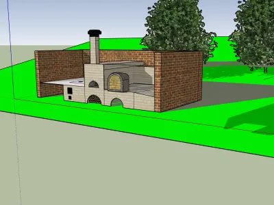 Outdoor Brick BBQ Oven 3D Model  SketchUp 3D model