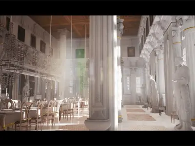 PalaceHall Low-poly 3D model