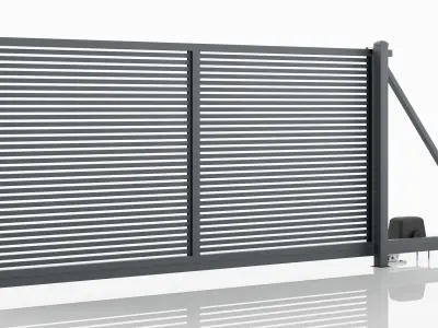 Aluminum Electric Sliding Gate - Model 2 - 4cm - 3D model