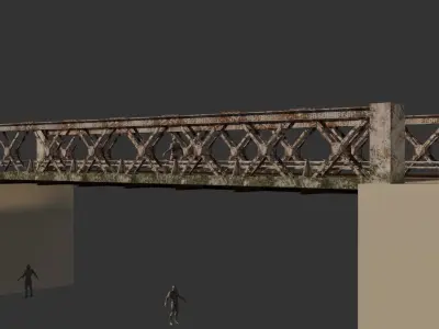 Old Bridge-Modular Low-poly 3D model