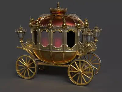 Chinese Ancient Carriage Figure  3D model