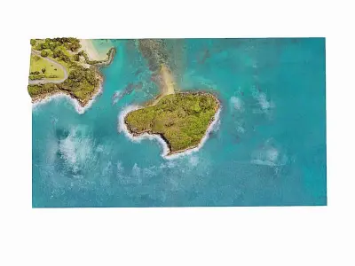Caribbean island Low-poly 3D model