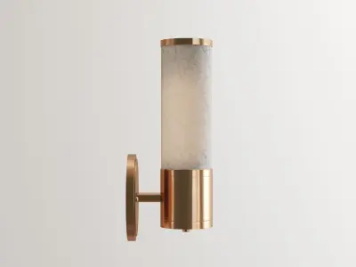sconces wall sconce with brass finish and glass 3D model
