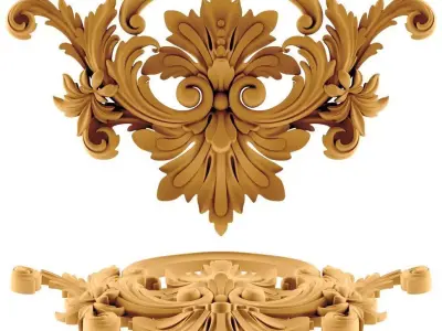 Ornament ornate gold door handle 3D print model