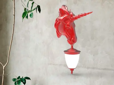 Unicorn Head Wall Lamp 3D print model