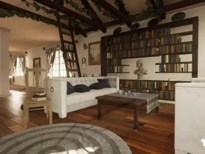 English Cottage Low-poly 3D model