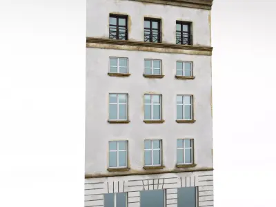 Building facade Low-poly 3D model